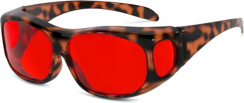 Miniatura 20 de Eyekepper Reducción de Luz Azul al 100%, Gafas de Computadora de Bloqueo Anti-Azul Fitover con Lente Extra Ámbar 1804-negro-100% bloqueo de luz azul