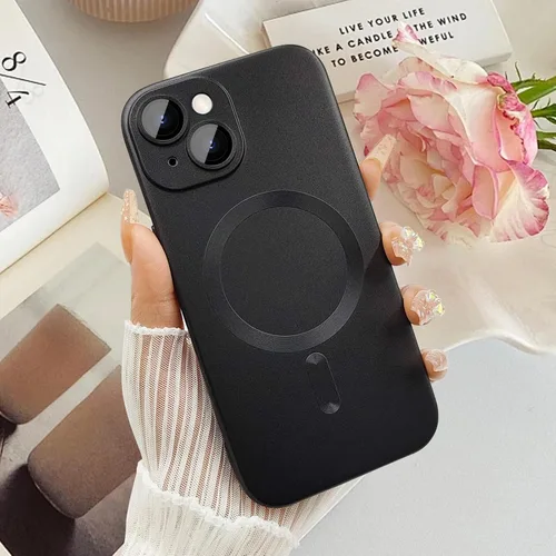Miniatura 5 de ankofave Funda Magnética para iPhone 14 Plus para Mujeres, Funda Resistente Mate de Lujo Diseño Suave Metálico con Protector de Lente de Cámara