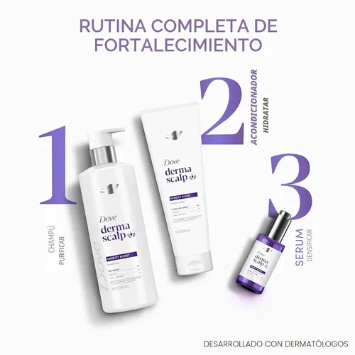 Miniatura 6 de Dove Derma Scalp - Acondicionador de densidad de 1 unidad con suero laminar, glicerina y zinc + péptidos para pérdida y rotura del cabello, 9 onzas