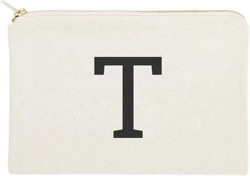 Miniatura 14 de The Cotton & Canvas Co. Bolso cosmético moderno personalizado del monograma y bolso del maquillaje del viaje, Negro, A