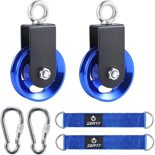Rueda de polea de cable para sistema de polea de gimnasio en casa, polea de gimnasio de aleación de aluminio mejorada de 3.543 in para una carga Azul