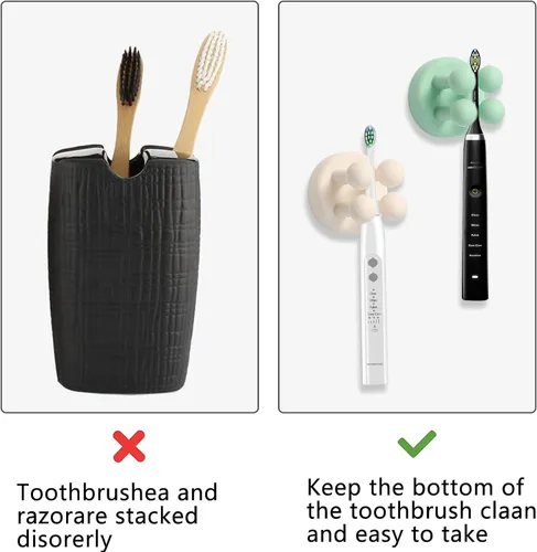 Miniatura 6 de Soporte de silicona para cepillos de dientes, ganchos autoadhesivos, ganchos de pared de silicona, gancho multifunción, impermeable, autoadhesivo