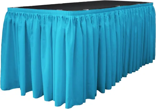 Miniatura 57 de LA Linen Falda de mesa de popelina de poliéster para mesas rectangulares, tela plisada para banquetes de boda, 14 pies por 29 pulgadas de largo