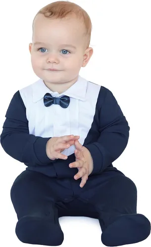 Miniatura 3 de Lilax Traje de esmoquin con estilo navideño para bebé niño con pajarita