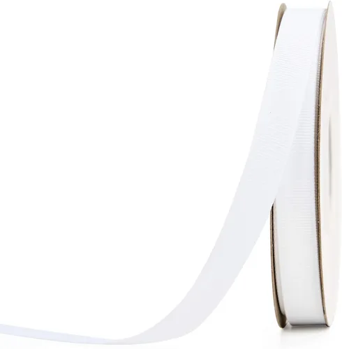 Miniatura 17 de YAMA Rollo de cinta de grogrén sólido, 1 pulgada, 25 yardas para cintas de envoltura de regalos, color blanco