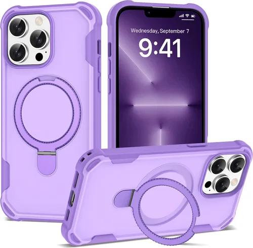 Miniatura 43 de Funda compatible con iPhone 12 y 12 Pro de 6.1 pulgadas con soporte de anillo magnético [protección militar contra caídas] [compatible con MagSafe]