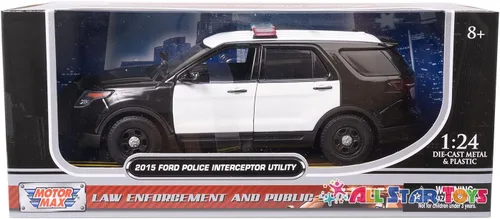 Miniatura 5 de Motor Max 1:24 W/B 2015 Ford Police Interceptor Utilidad con barra ligera Diecast Vehículos