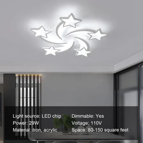 Miniatura 3 de JAYMP Lámpara de techo en forma de flor regulable moderna lámpara de techo con control remoto LED para dormitorio, sala de estar, comedor