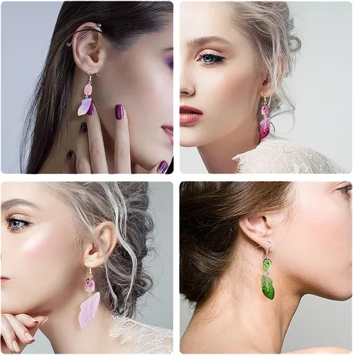 Miniatura 6 de Attuslla Moldes de resina de silicona para aretes con anillos para hacer joyas, colgantes, aretes Estilo 9
