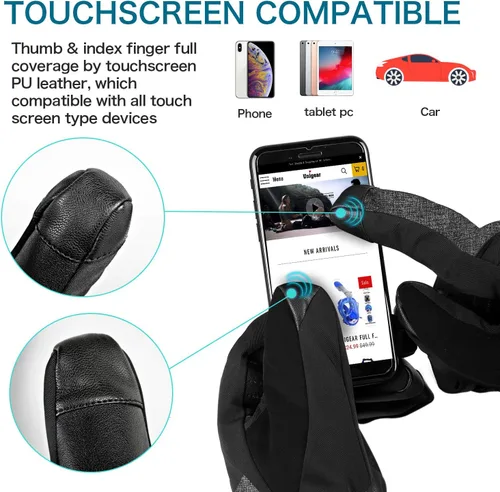 Miniatura 6 de Guantes de esquí Unigear impermeables para pantalla táctil, guantes de snowboard, para clima frío, para hombres y mujeres.