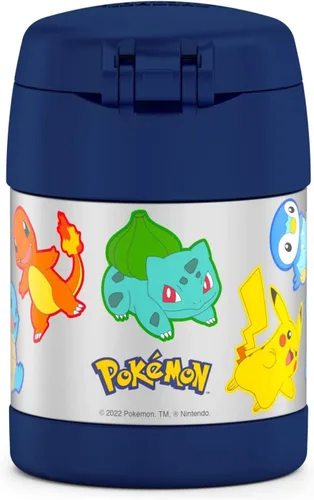 Miniatura 3 de THERMOS FUNTAINER - Tarro de comida para niños aislado al vacío de acero inoxidable de 10 onzas con cuchara, Pokemon