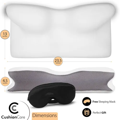 Miniatura 6 de Almohada para aliviar el dolor de cuello y hombros, almohada de contorno de espuma viscoelástica cervical, diseño ergonómico ortopédico que alinea