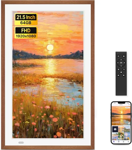 Miniatura 9 de Marco de fotos digital WONNIE de 15,6", 64GB Uhale, marco electrónico grande con WiFi, pantalla táctil IPS FHD de 1920 x 1080, comparte fotos