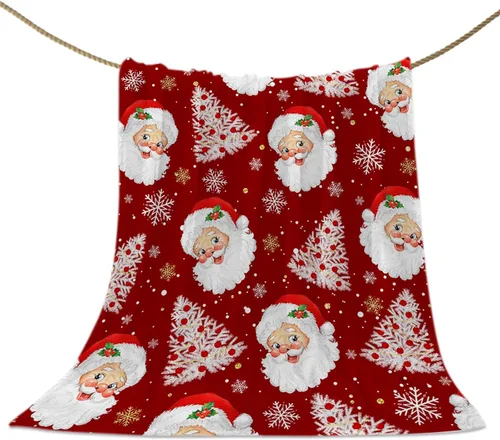 Miniatura 60 de Mantas de Tiro de Muñeco de Nieve de Navidad, Manta de Vellón Suave de Vacaciones de Invierno Decorativa para Hogar Sofá Sillón Silla Sala de Estar