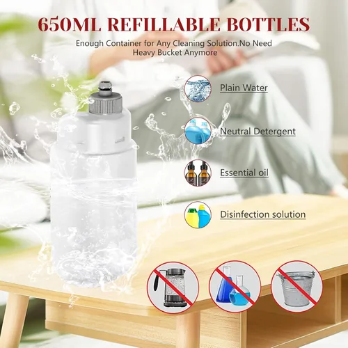 Miniatura 2 de Mopa pulverizadora para limpieza de pisos, mopa de microfibra húmeda y seca con 4 almohadillas lavables, botella recargable de 22.1 onzas líquidas