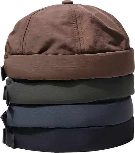 Miniatura 5 de CLAPE Gorra transpirable sin ala ajustable para calle, casual, verano, Docker, Gorro marinero pescador León sin visera