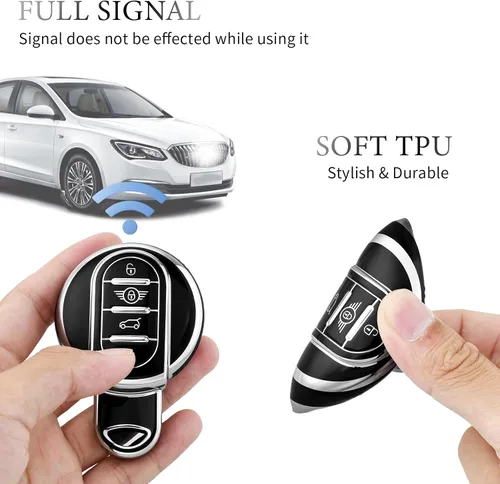 Miniatura 5 de OFFCURVE Funda para llavero BMW Mini, compatible con BMW Mini Cooper S D SD F56 F55 F54 F57 F60 R55 R55 R56 R57 R58 R59 R60 S Roadster Smart Key Fob