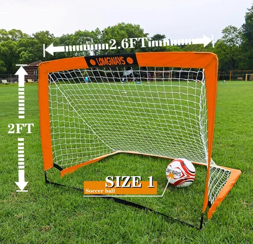 Miniatura 2 de LOMGWAYS Soccer Goal – Foldable Frame Net for Kids + Youth – Indoor + Outdoor Soccer Goal with Carry Bag – Easy Set up – Multiple Sizes for Practice