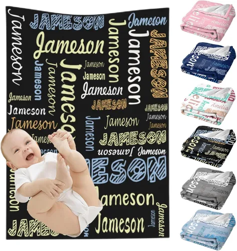 Miniatura 14 de Mantas de bebé personalizadas para niñas y niños, regalos personalizados para bebés, niñas y niños