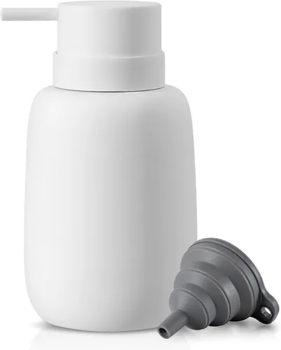 Miniatura 9 de Dispensador de jabón negro mate para baño, dispensador de jabón de cerámica, dispensador de loción, dispensador de jabón para platos, dispensador