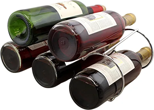 Miniatura 8 de Soporte de botella apilable para vino (plata)