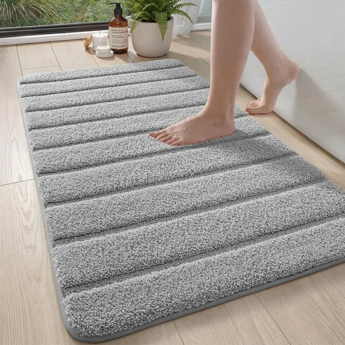Miniatura 14 de DEXI Tapetes de baño de microfibra absorbente de 17 x 30 pulgadas, secado rápido, lavables con respaldo antideslizante para suelo de ducha