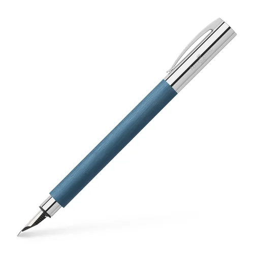 Faber-Castell Ambition - Pluma estilográfica, resina azul, tamaño mediano