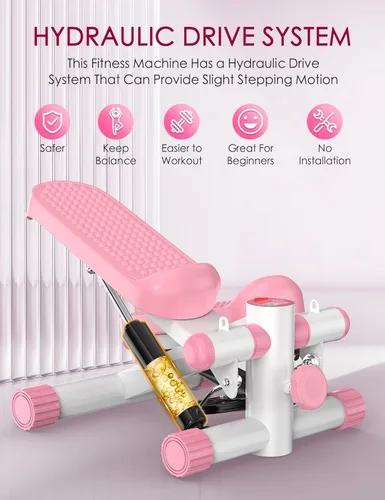 Miniatura 2 de Steppers for Exercise at Home, KitGody Mini Stepper with Resistance Bands, Portable Stair Stepper for Home 330LBS Capacity, Adjustable Height
