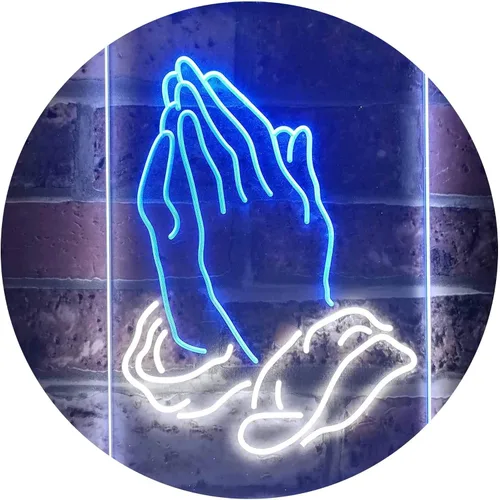 Miniatura 14 de ADVPRO Praying Hands Home Display Dual Color LED Neon Sign Blue & Red 8.5" x 12" st6s23-i3264-br