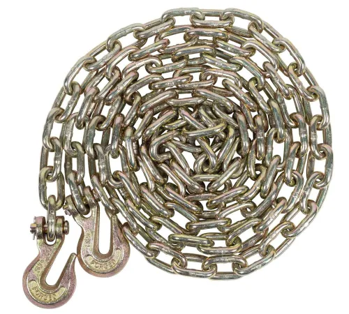 Miniatura 29 de Mytee Products Paquete de 4 cadenas de 3/8 pulgadas x 6 pies de grado 70 con ganchos de agarre de horquilla, cadena de remolque de transporte G70, 4