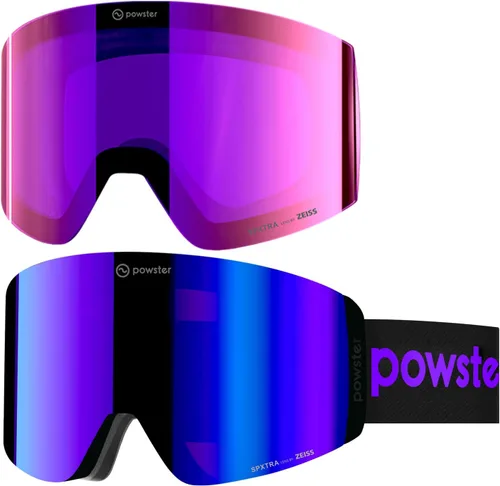 Miniatura 15 de Powster - Gafas de esquí OTG, gafas de snowboard magnéticas, lente intercambiable sin marco, protección UV, antiniebla, para patinaje móvil