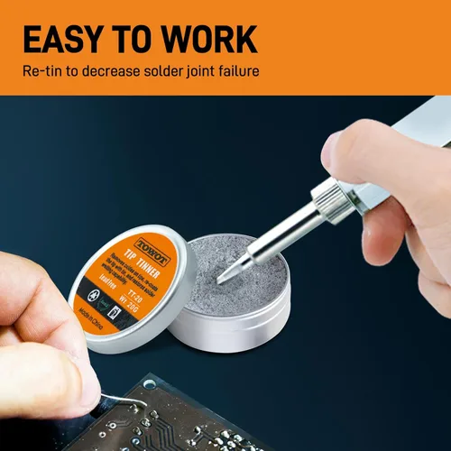 Miniatura 6 de TOWOT Tinner de punta para soldadura electrónica, punta de hierro y solución de estañado, elimina la oxidación, 0.71 oz