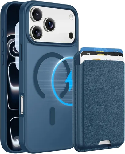 Miniatura 98 de Funda magnética para iPhone 12 Pro Max, cartera magnética desmontable con soporte para tarjetas, [compatible con MagSafe] grado militar, a prueba