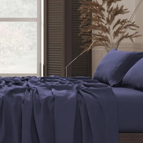 Miniatura 12 de Tribeca Living Juego de sábanas y fundas de almohada de percal de algodón egipcio fresco y suave, tamaño California King, bolsillo extra profundo