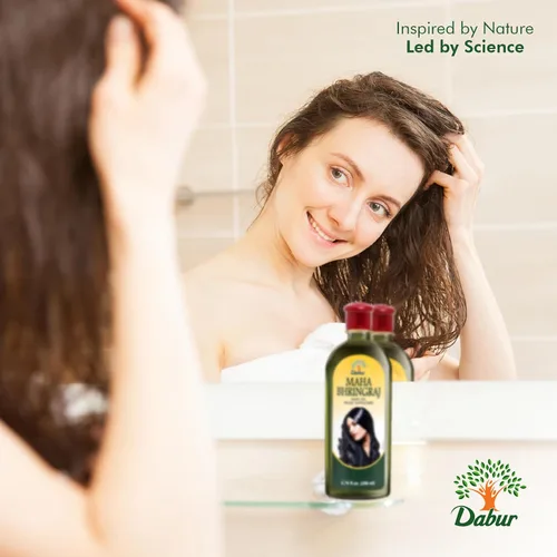Miniatura 6 de Dabur Maha Bhringraj Aceite ayurvédico a base de hierbas para el cabello, infundido con aceite de Bhringraj para nutrición del cuero cabelludo