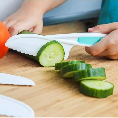 Miniatura 5 de Juego de 23 piezas de cuchillos para niños para cocina real, juguetes de cocina Montessori para niños pequeños, juego de cuchillos para niños