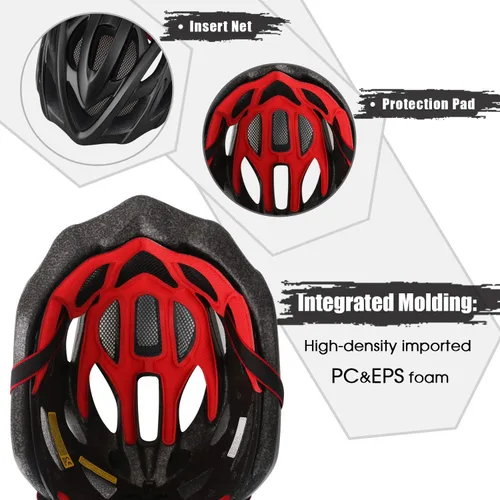 Miniatura 9 de Casco de bicicleta para hombre y mujer, casco de bicicleta Shinmax con luz trasera y visera desmontable Negro