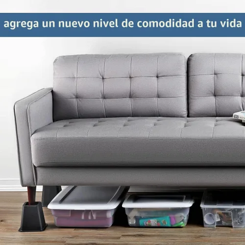 Miniatura 2 de HOME IT Elevadores de cama negros de alta calidad de 5 a 6 pulgadas, elevadores de muebles apilables resistentes para dormitorio universitario