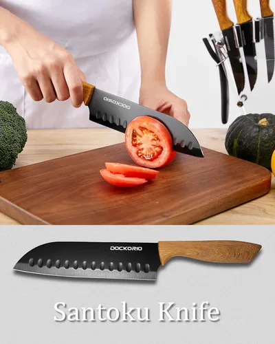 Miniatura 6 de Juego de cuchillos de cocina con bloque, todo en uno, 19 piezas de acero inoxidable de alto carbono, cuchillos de carne, cuchillos de chef, cuchillo