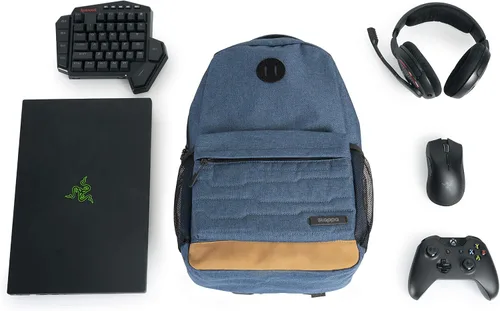 Miniatura 3 de Slappa Alpha Series - Mochila para laptop para videojuegos, se adapta a portátiles de hasta 15 pulgadas; azul (SL-ALPHA-LAPTOP-BP-BLU)