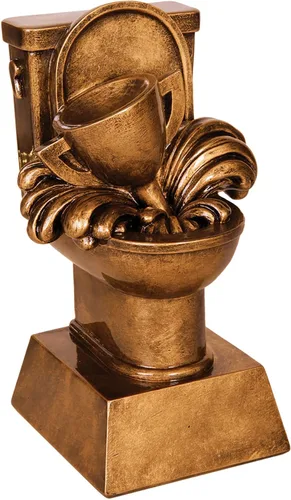 Miniatura 9 de Fantasy Football Trophy - Sillón quarterback Champion o perdedor trofeo de inodoro - Placa grabada gratis bajo petición