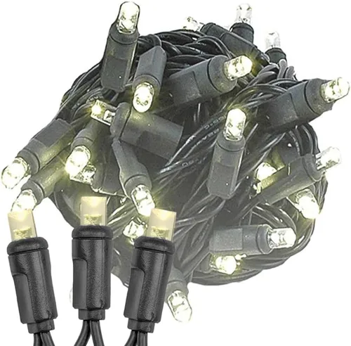 Miniatura 10 de Novelty Lights Guirnalda de luces navideñas de 11 pies, 50 bombillas LED rosas en cable negro, espacio de 2.5 pulgadas, iluminación conectable