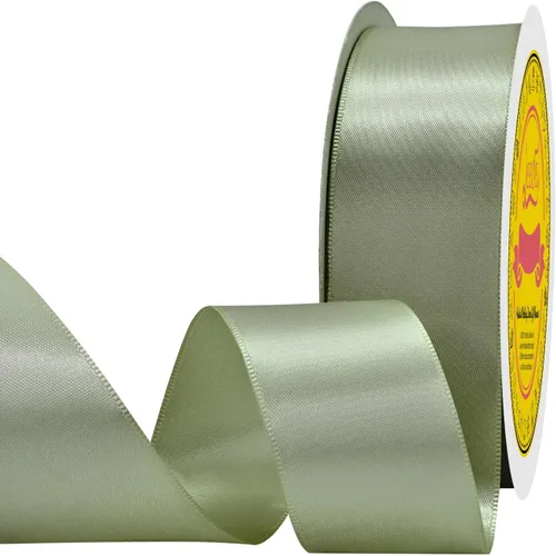 Miniatura 77 de Cinta de satén blanca antigua de doble cara de 1-1/2 pulgadas x 50 yardas, cinta de poliéster para envolver regalos, día de San Valentín, bodas