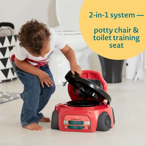Miniatura 3 de The First Years Training Wheels Racer Orinal de Entrenamiento para Ir al Baño - Orinal de Entrenamiento de Carro de Carreras - Incluye Asiento