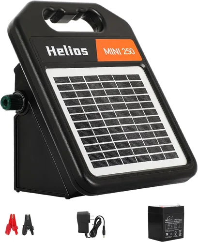 Andmon MINI250 Cargador solar para cerca eléctrica con modo día o noche, 0.18 Joule Cargador solar para cerca portátil