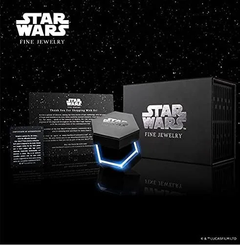 Miniatura 4 de Star Wars Fine Jewelry Darth Vader - Anillo de sable de plata de ley para hombre con granate rojo