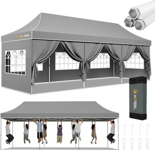 Miniatura 38 de Hoteel 10x15 Pop Up Canopy Tent Heavy Duty with 4 Sidewalls, Waterproof Party Tent, Easy Set-up Commercial Instant Tents with Roller Bag & Sandbags