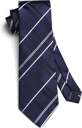 Miniatura 119 de HISDERN Conjunto de corbata a cuadros a cuadros pañuelo tejido clásico formal para hombre corbata y bolsillo cuadrado