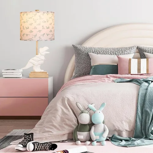 Miniatura 6 de Hamucd Lámpara de mesa de dinosaurio para niños y niñas, dormitorio, lámpara de noche de 23 pulgadas para regalo de niños, bonita lámpara de mesita