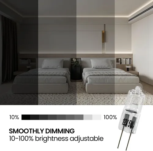 Miniatura 5 de Bombilla halógena G4 de 5 W, 2 pines, 12 V, G4, repuesto para luz de disco debajo del gabinete, candelabros de cocina, lámpara colgante de mesa